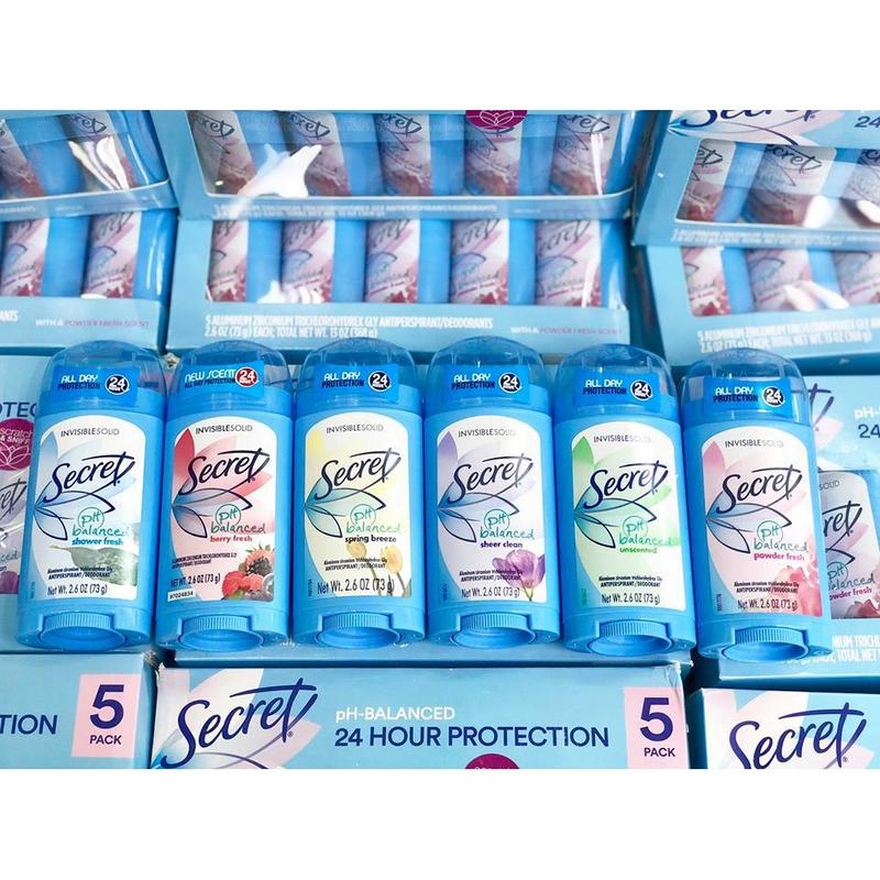 Sáp Lăn Nách Khử Mùi Secret USA Cho Nữ/Nam Invisible Solid ( lẤY MÙI NGẪU NHIÊN) Women