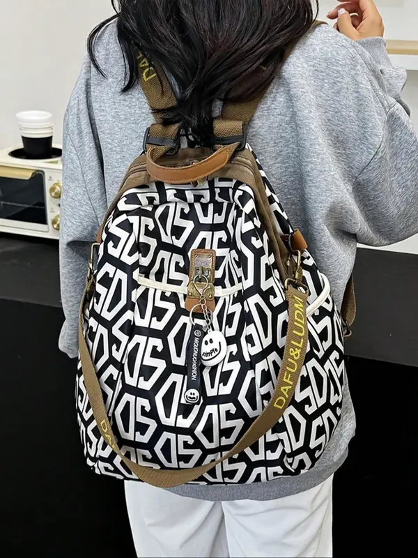 Fashionable Retro Texture Backpack, Casual Large Capacity Backpack for Women & Men, Versatile Commuting and Leisure Backpack for Daily Life 0