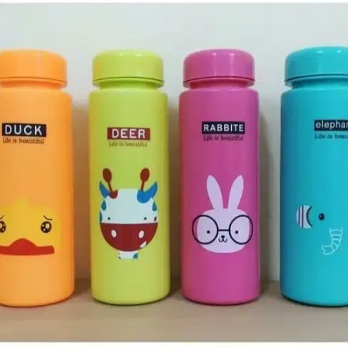 Botol Animal 500ml BPA FREE Botol Minum Unik Karakter Plastik TERMURAH