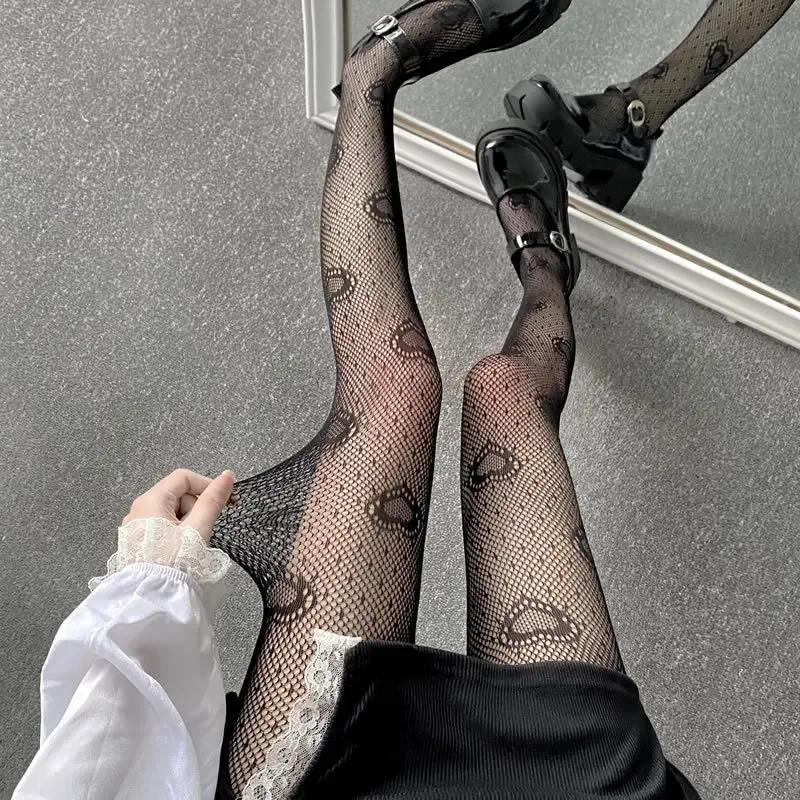 Product Introduction of Tất lưới, phong cách Gothic Lolita, quần tất lưới cho phụ nữ, quần tất lưới, quần tất Y2k, với quần legging họa tiết hoa, đồ lót gợi cảm 33
