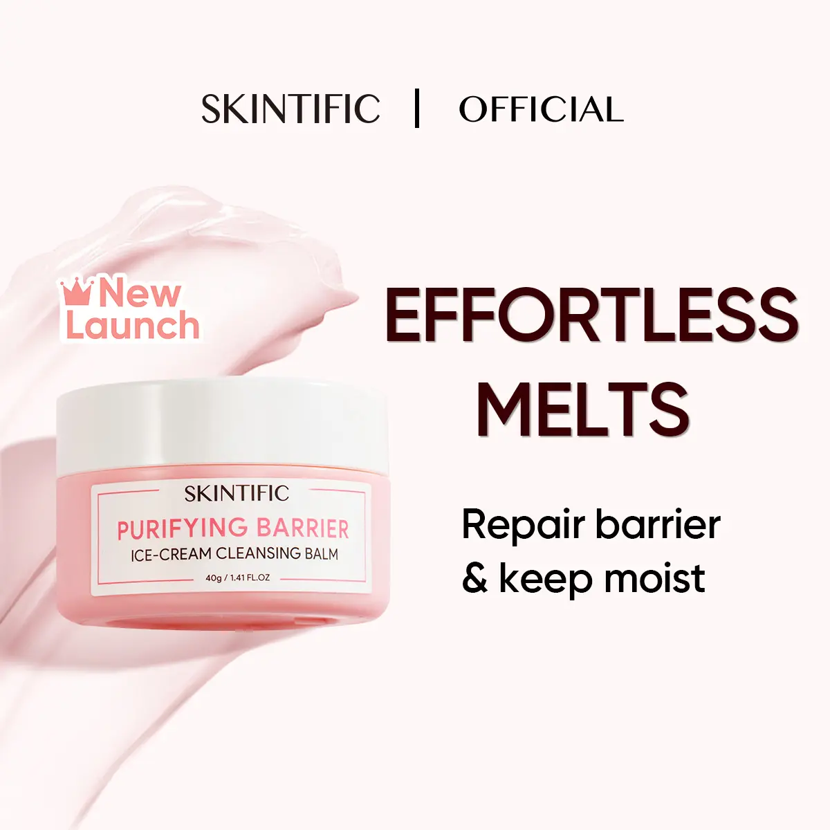 SKINTIFIC Cleansing Balm Make Up Remover Purifying Barrier Ice Cream Cosmetics (40g) Makeup