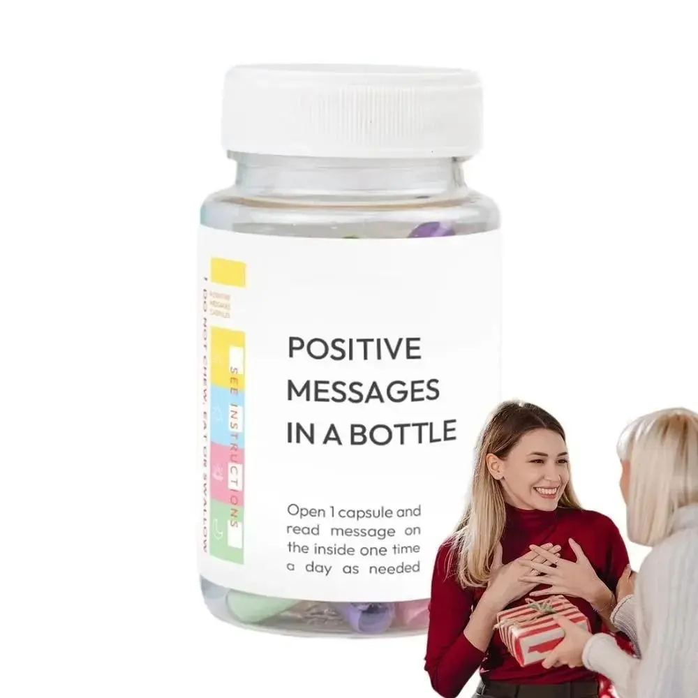 Romantic Gifts Creative Love Messages Jar Innovative Colorful Cards Love Pills Bottle with Cards Emotions Paper Positive Messages in Bottle for Emotions and Feelings
