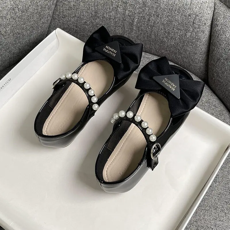 Giày búp bê trẻ em từ 3-11 tuổi màu đen da mềm (Form nhỏ) BB22 1