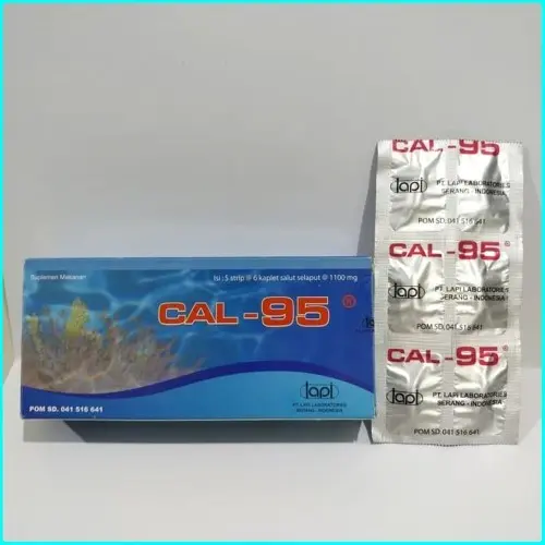 CAL 95 SUPLEMEN KESEHATAN 1 LEMBAR ISI 6 KAPLET 1