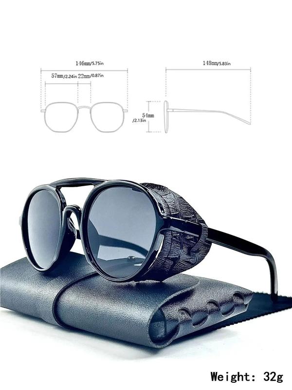 1 Pair Summer Round Frame Sunglasses with Top Bar Design, New Personality Cool Travel Accessories for Women & Men, Lightweight and Durable for Outdoor Sun Protection Glasses for Daily Use 1