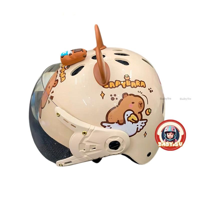 Nón bảo hiểm cho bé Labubu,  Capybabra, Kuromi gắn sticker 3D đạt chuẩn an toàn giao thông, bảo hành 12 tháng 7