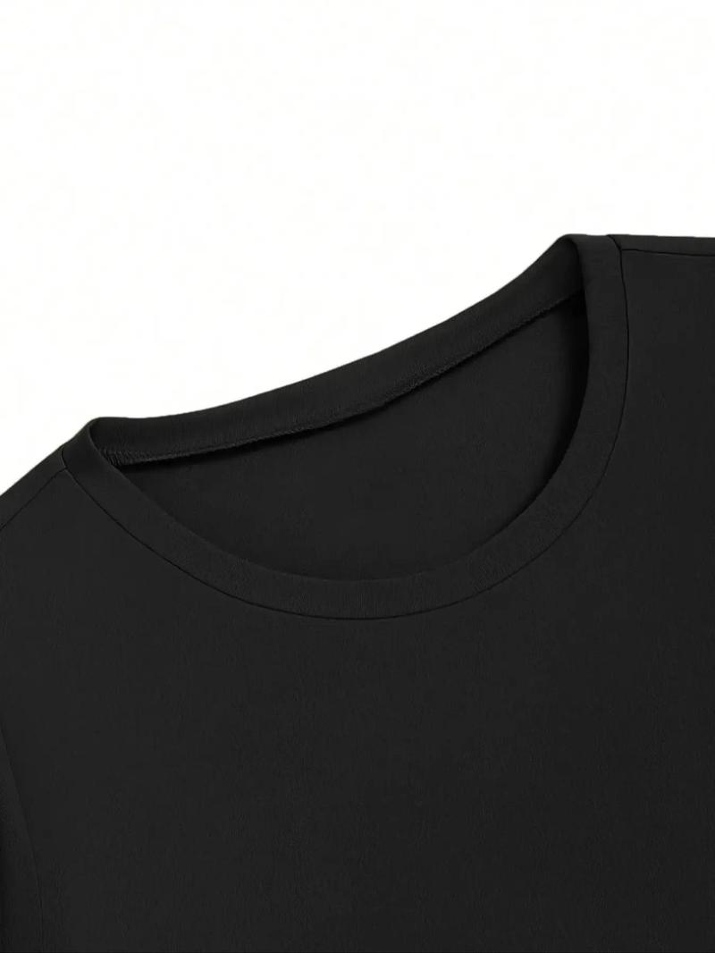 Product Introduction of Women's Letter & Heart Print Round Neck Crop Tee, Casual Short Sleeve Crew Neck T-Shirt for Summer, Fashion Women's Top for Daily Wear 8