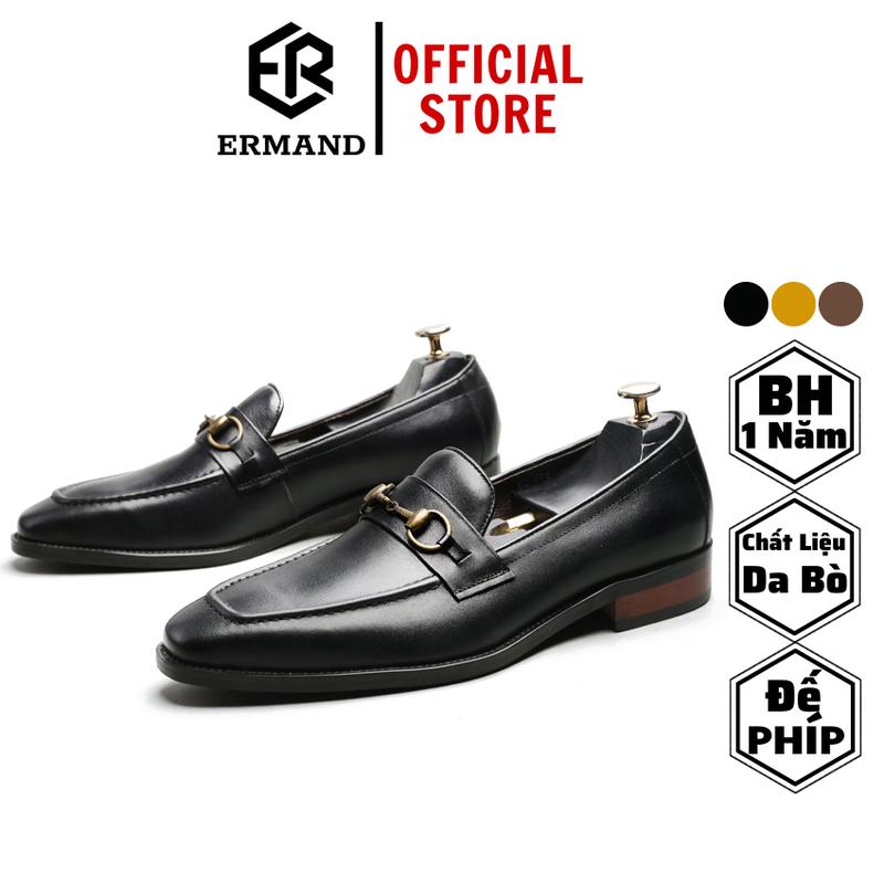 Giày Loafer da nam Đế phíp Gỗ cao cấp ERMAND đế  thật bảo hành 1 năm - Mã T877