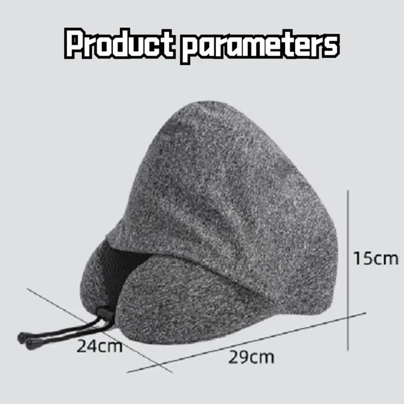 Neck pillow Bantal Leher Dewasa Bantal Leher Mobil Foldable U-Hooded Kupluk Bantal Leher Dewasa 2in1 1