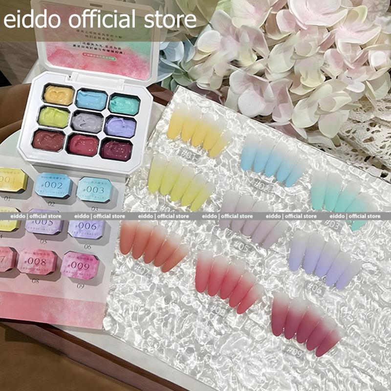 {EIDDO NAILS} - Gel dặm Ombre 9 màu loang hottrend mới - Set 9 màu gel dặm Ombre dễ dùng chuyên dụng ngành nail - Hộp màu gel chất đặc chuyên dụng dặm Ombre mix tạo thành 72 màu mới
