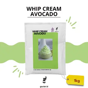 Whipped Cream Bubuk Rasa Avocado 1kg Whip Cream Topping Minuman Whipped Cream Topping Kue
