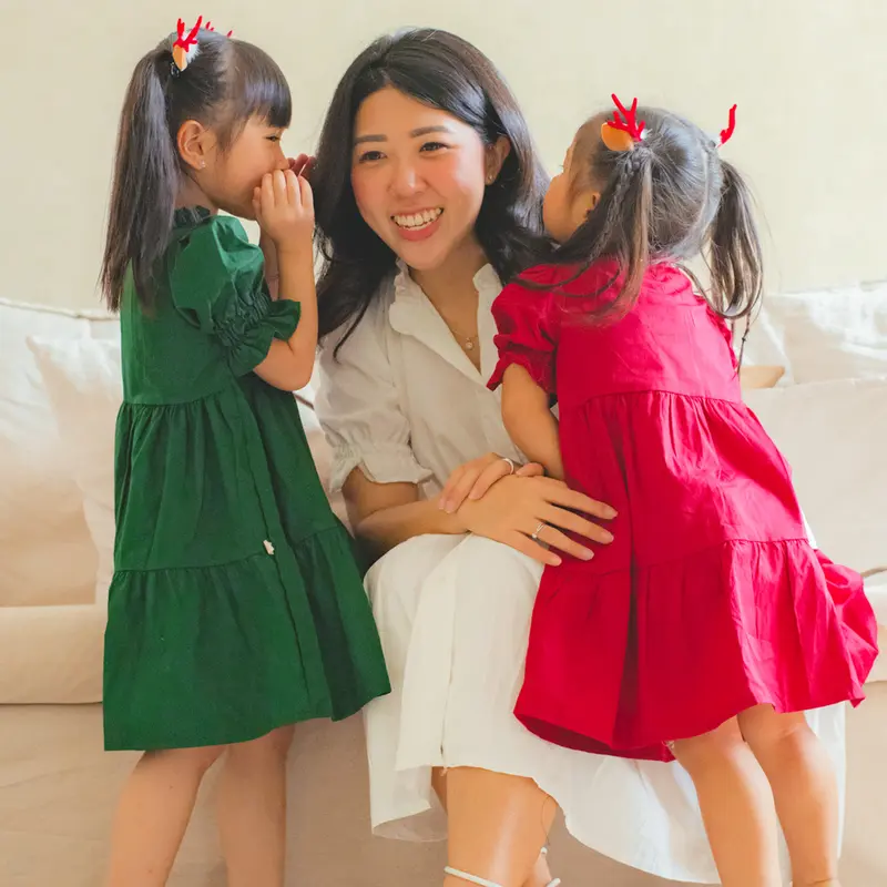 [Eclaire x Pocca] - Sylvia Dress Mom | Baju Dress Couple Mom Kids Ibu Dan Anak Lucu Warna Pastel Basic Dress 1