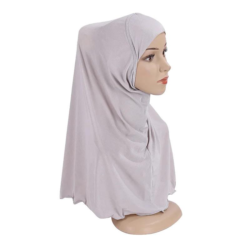 Product Introduction of Ramadan Headscarf Children's Scarf Girl 7 to 12 Years Old Muslim Islamic Shawl Soft Stretch Headscarf Malaysian Girl Children's Headscarf 7