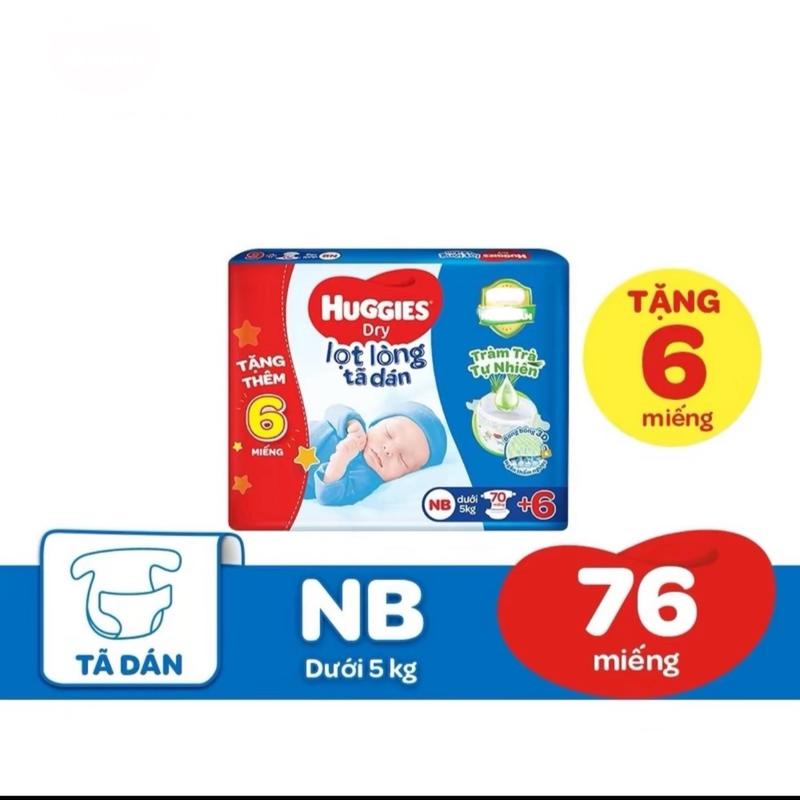 Mới Tã dán lọt lòng Huggies NB 70 miếng + tặng 6 miếng Cho Bé Học Sinh