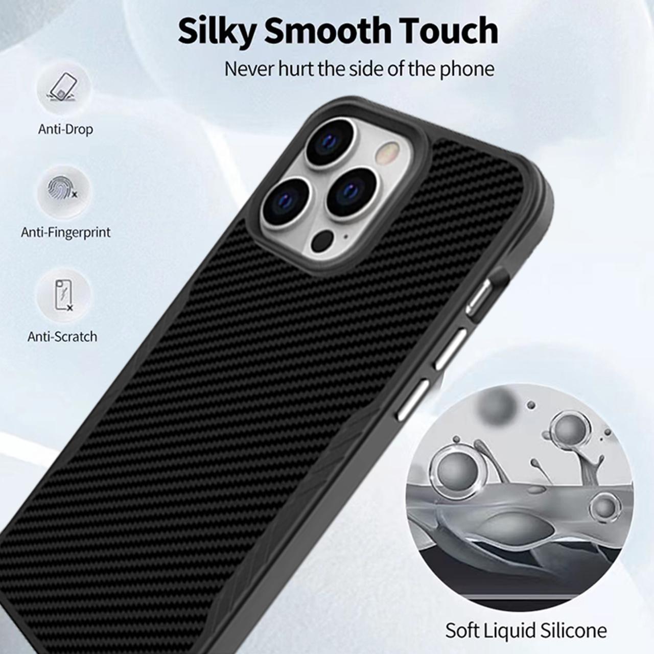 Case iPhone 14 Pro Max Plus octagoods Carbon Solid Hybrid Cover Casing