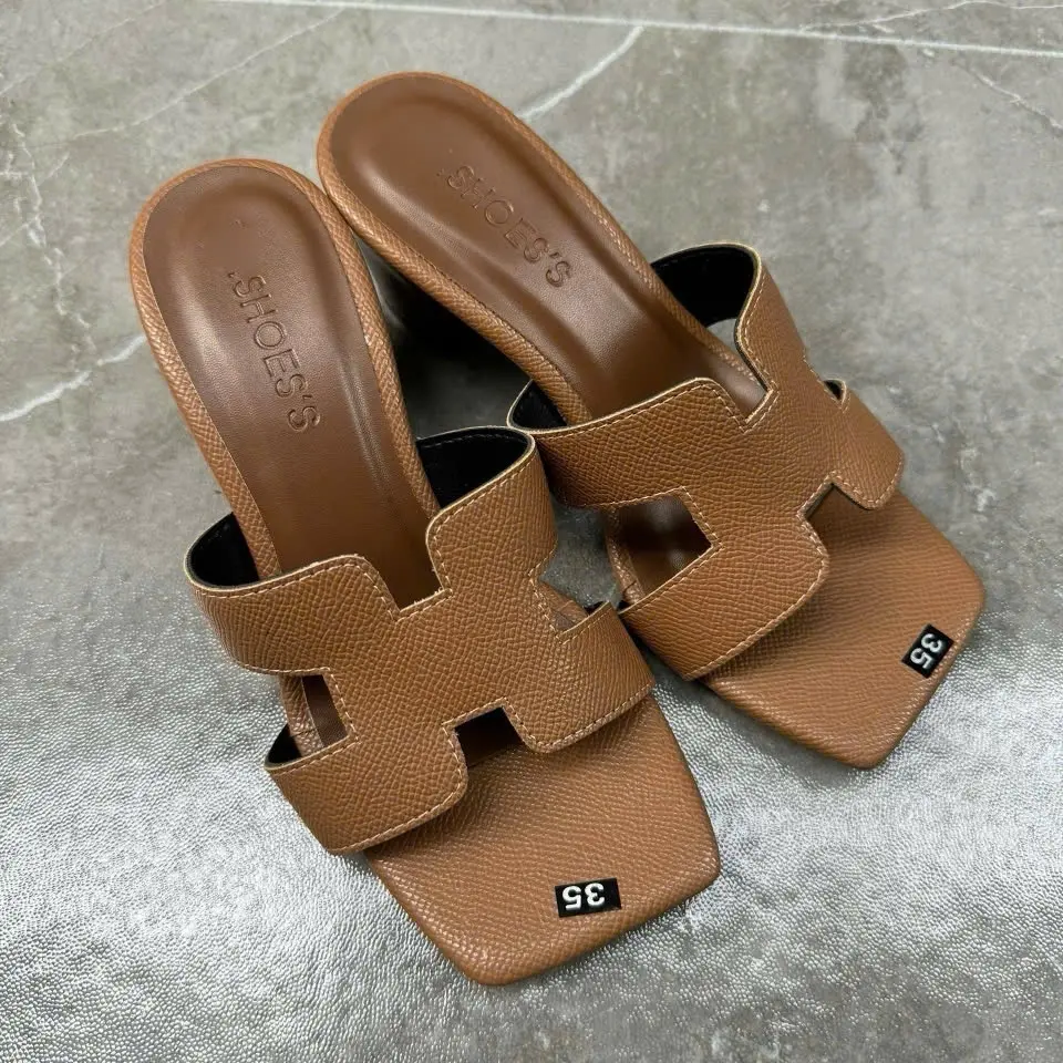 Guốc nữ cao 5 phân quai chữ hờ thiết kế sang trọng Women Đế Cao Tim gótxinh quảng