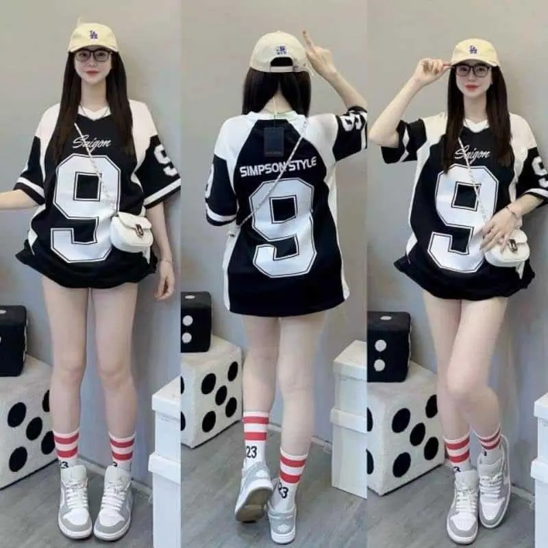Korean Style Casual Plus Size Women's Clothing, Street Retro Jerseys, Casual Sweatshirts, Digital Printing Personalized Tops for Men and Women, Casual Knitted Outdoor Loose Short-sleeved