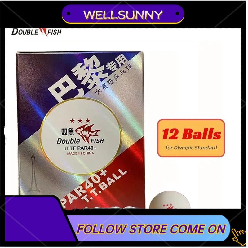 Wellsunny Original Double Fish DF PAR40+ Ping Pong Balls 3 Stars Professional Table Tennis Balls ABS New Material for Olympic Standard 7