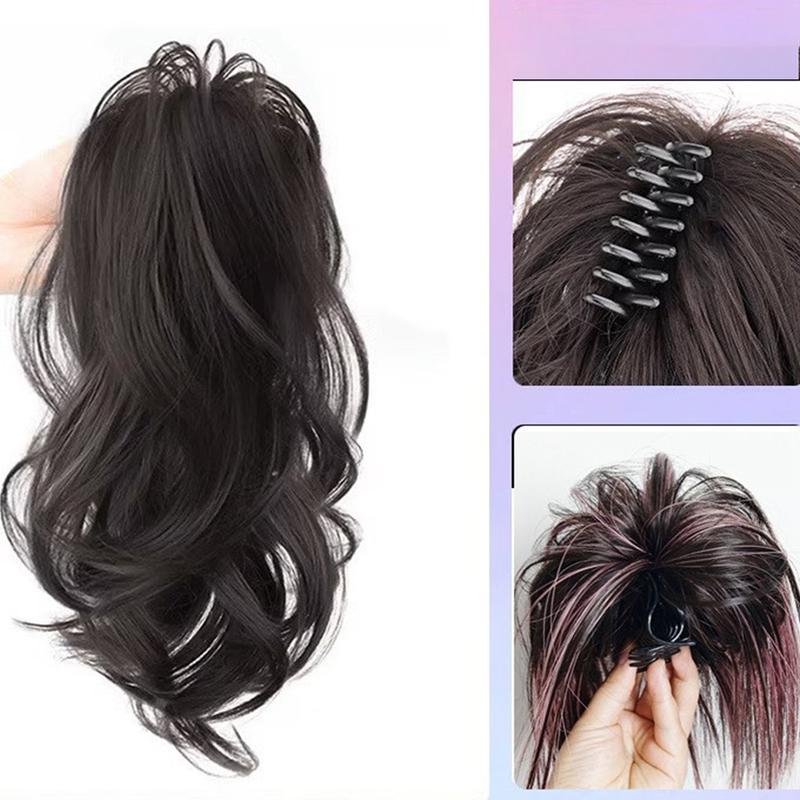 Product Introduction of Fashion Long Curling Wave Ponytail Clip Straight Ponytail Hair Extensions Women Synthetic Wigs Elegant Hair Accessories 22