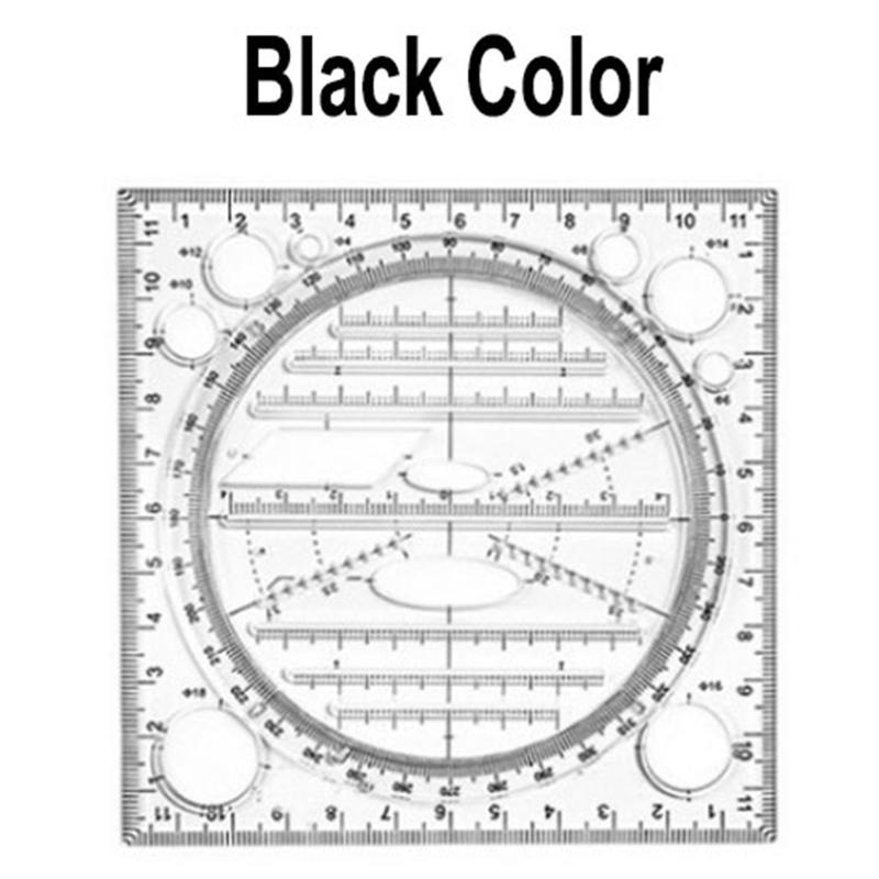 Multifunctional Circle Drawing Template, Geometric Drawing Tool, Measuring Ruler, Rotatable Angle 3