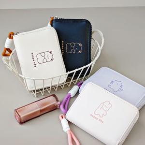 Beg Duit Wallets, Dompet Kartun Comel, untuk Wanita, dengan Zip, untuk Kad dan Syiling, Saiz Kecil, Reka Bentuk Beruang, Dompet Wanita Selempang