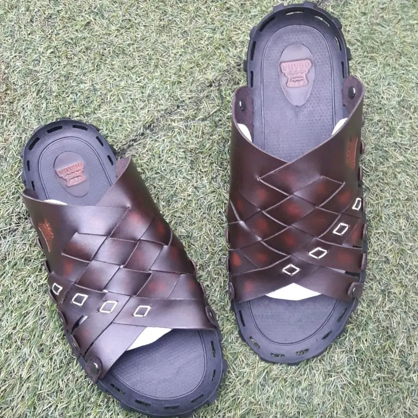 sandal kulit rajut kulit sol Karet Luar Ruang