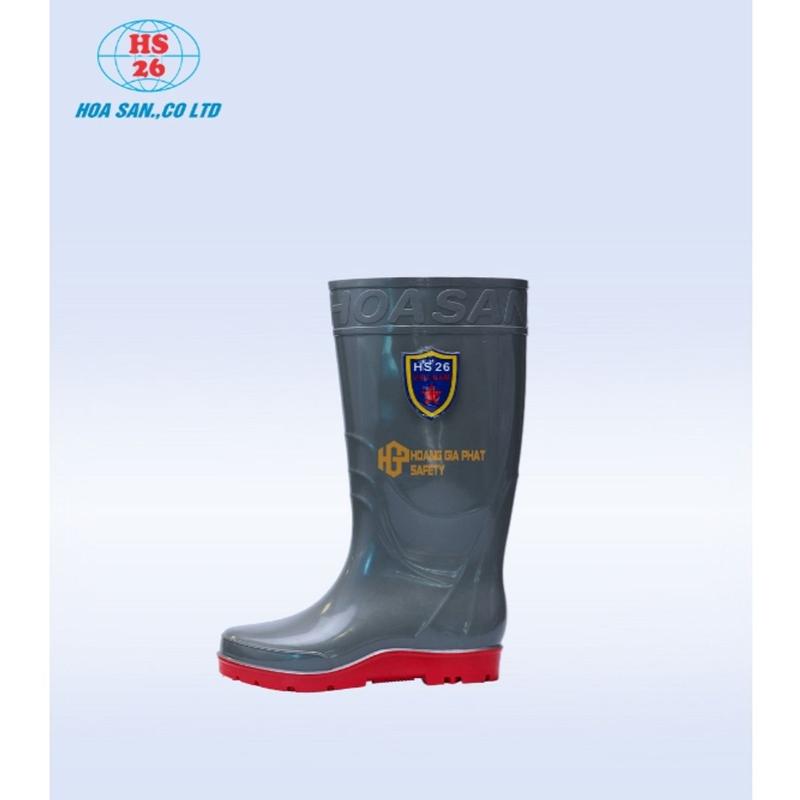 Ủng cao su bảo hộ lao động xám đế đỏ cho nam HOANGGIAPHATSAFETY ủng đi mưa, lội nước, ủng làm vườn, làm ruộng [MẪU MỚI] 3