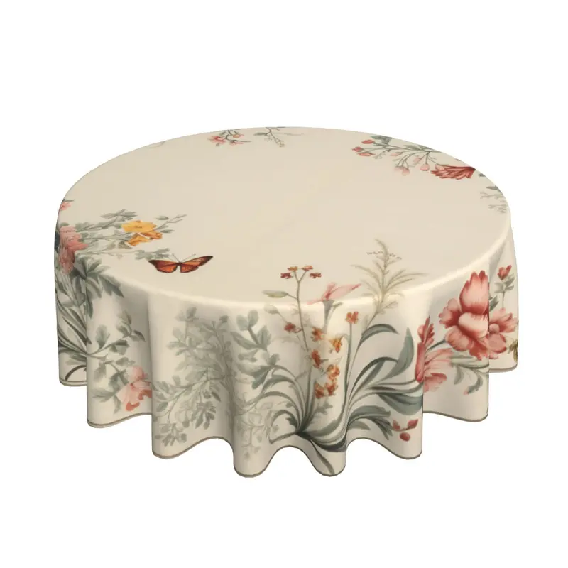 Floral Pattern Tablecloth, Rectangular Tablecloth, Table Decoration Supplies for Home Kitchen Dining Room, Vanity Decor Accessories 2