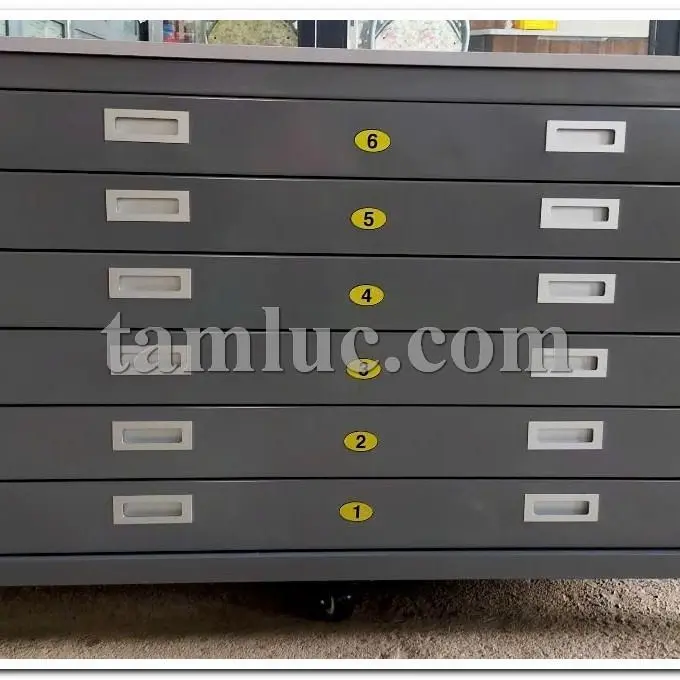 Tủ lưu bản vẽ, bản thiết kế, khung tranh A0 - 6 ngăn 1