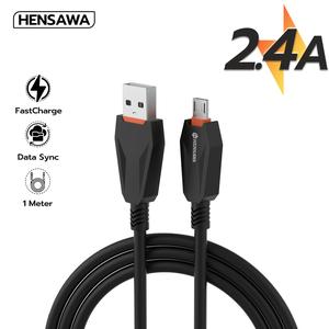 Hensawa สายชาร์จเร็ว USB to Micro 2.4A 1m วัสดุ PVC สีดำ รุ่น US5093 ทนทาน Fast Charge Cable & Sync 1 เมตร ชาร์จไว
