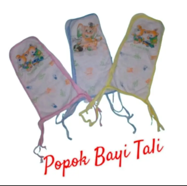 Popok Tali Ikat Kain Bayi Putih Motif 6 pcs