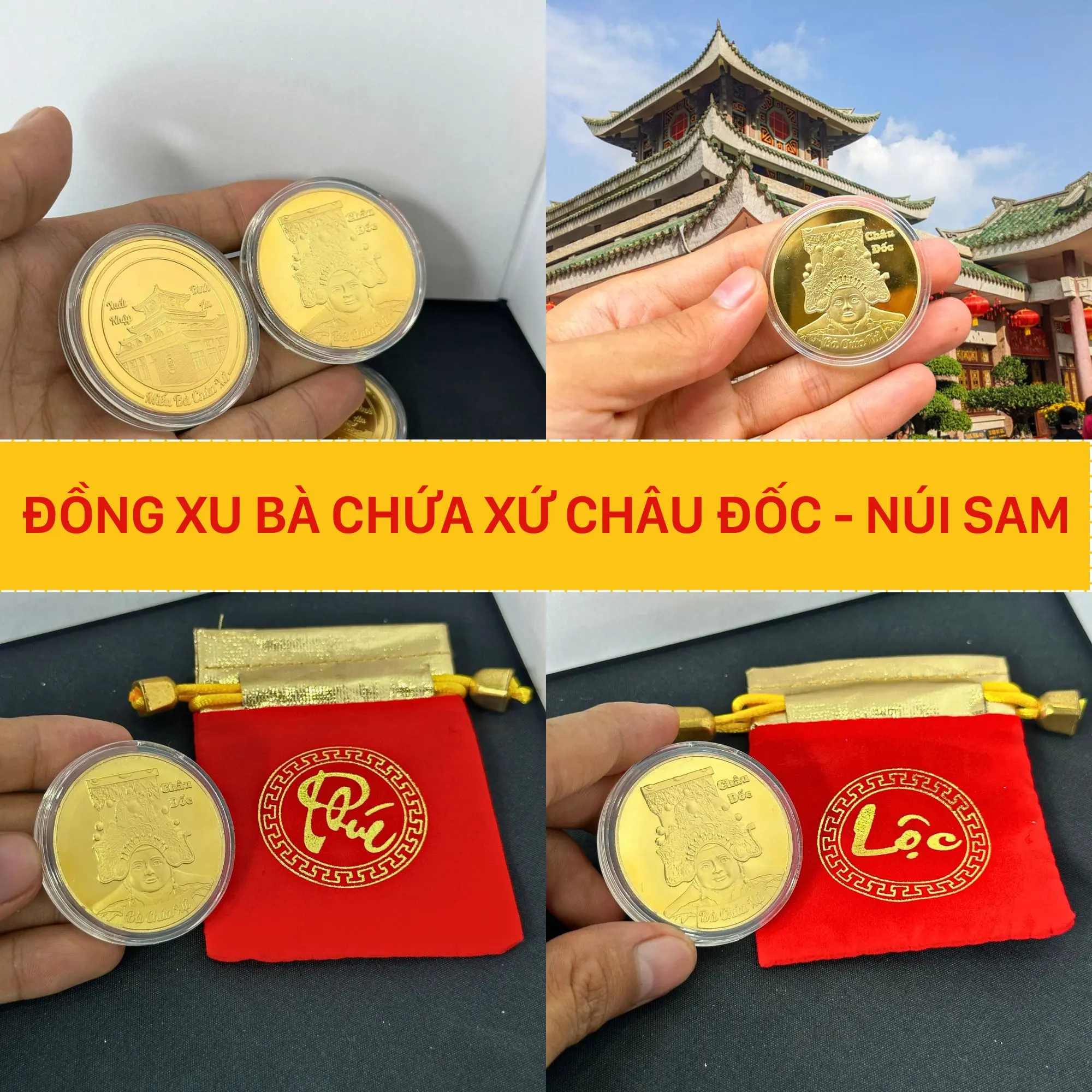 Đồng Xu Lưu Niệm Bà Châu Đốc tài lộc [Tặng Kèm Túi Gấm]