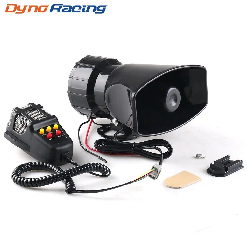 5-Sound Loud Car Warning Alarm Police Fire Siren 130dB Air Horn PA Speaker 12V 80W Car Accessories Car Warning Alarm