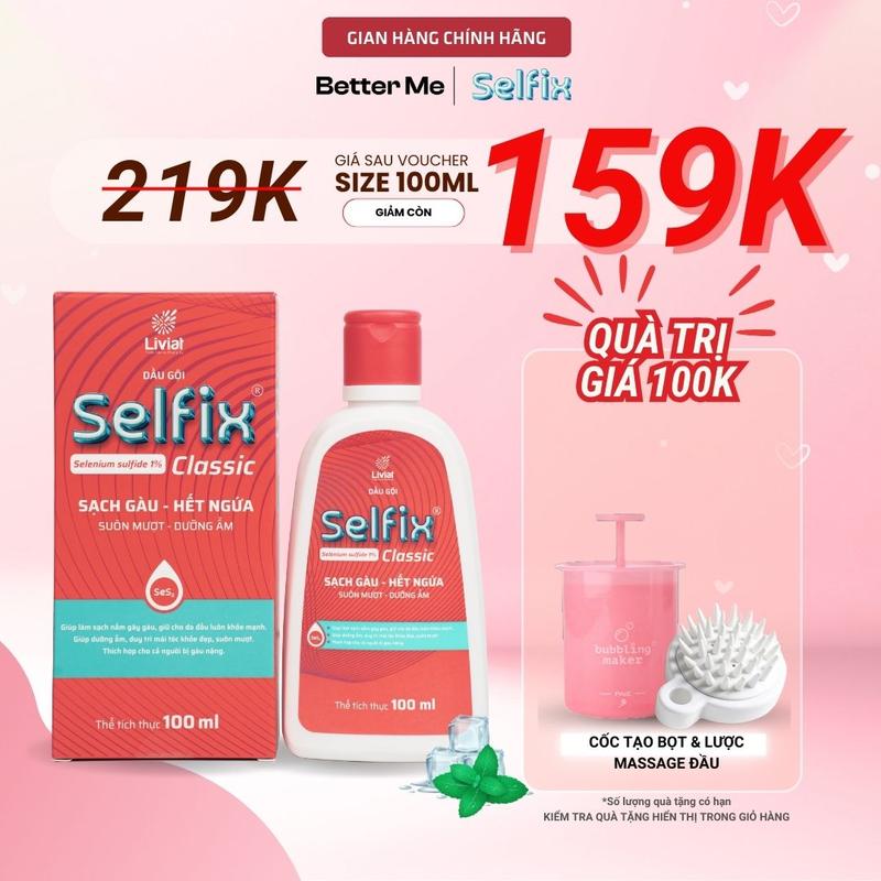 Dầu Gội Đuổi Sạch Gàu Cho Nữ Selfix Làm Sạch Gàu, Chống Rụng, Nấm Ngứa Da Đầu Không Gây Khô Tóc Dung Tích 100ml dầu gội  vitamin dầu gội  vnpro dầu gội  meli Chăm Sóc Tóc Dưỡng Tóc