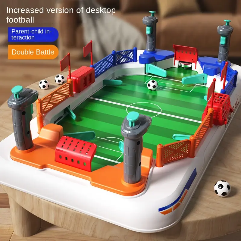 Dimanqi Children's Toy Parent-Child Interactive Family Game Double Fight Football Game Table Explosive Shooting Crazy Football Playing Marbles Catapult Board Game Boy's 3-6 Birthday Gift Qizhi Toy