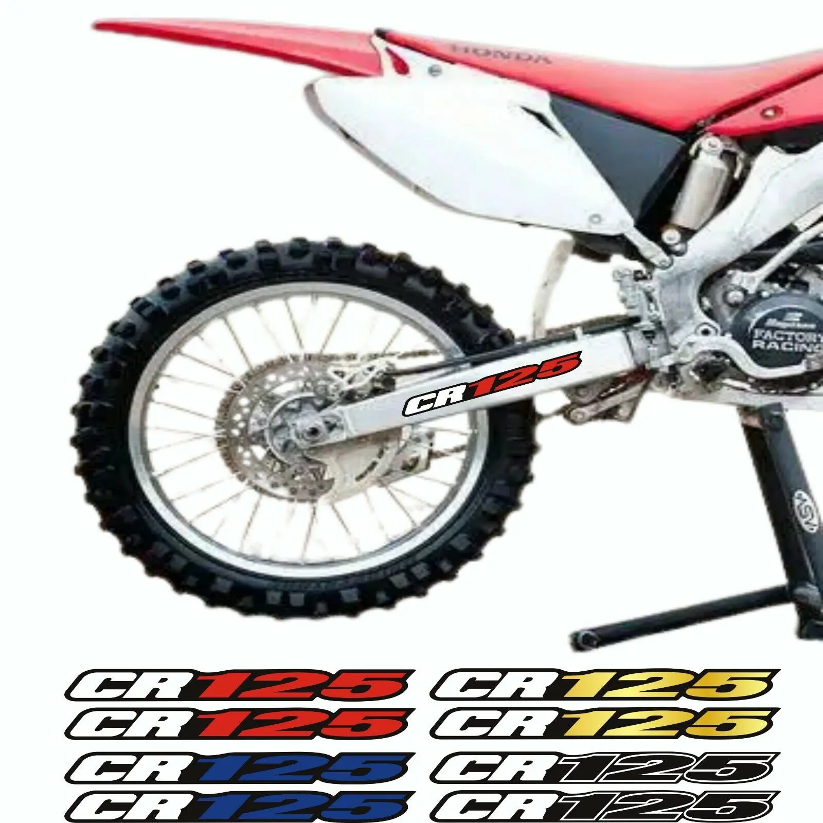 For HONDA CR 125 CR125M/R Swingarm Stickers Air Box Tank Decal Stripe Reflection