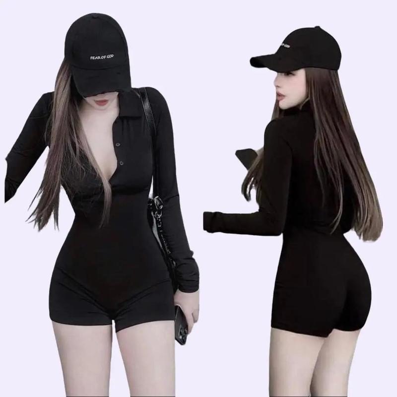 JUM BODYSUIT ĐÙI TAY DÀI, KHÓA KÉO SAU (40kg-55kg), chất thun tăm thái gân Nữ Women Voi ÁO Kem Top
