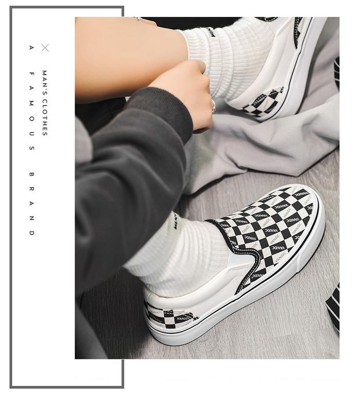 Product Introduction of Women's Plaid Canvas Shoes, Casual Flat Shoes, Low-top Non-slip Wear-resistant Canvas Shoes for Students and Couples 55