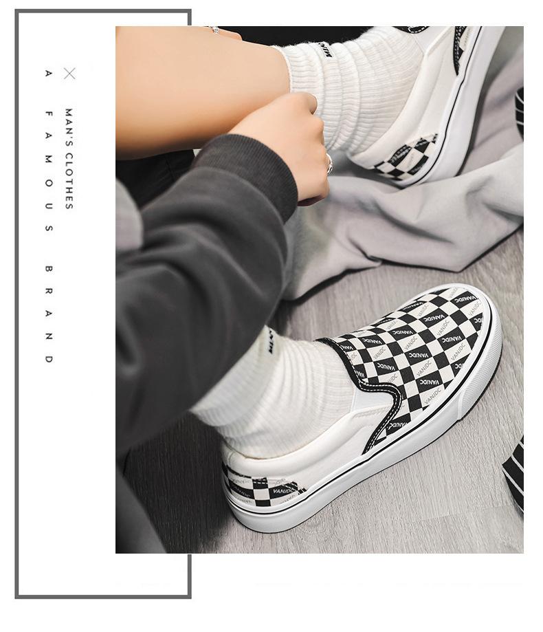 Product Introduction of Women's Plaid Canvas Shoes, Casual Flat Shoes, Low-top Non-slip Wear-resistant Canvas Shoes for Students and Couples 39