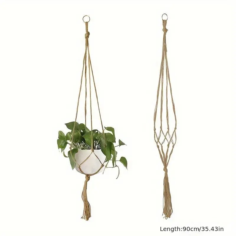 Macrame Plant Hanger, 1 Count Hanging Plant Pot Holder, Plant Pot Net Bag, Home Garden Supplies for Balcony Decoration, Modern 2