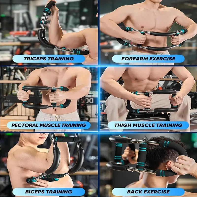 Adjustable Arm Trainer, Portable Power Twisted Bar, Detachable Design Fitness Equipment for Home Gym, Gym Accessories for Men and Women,  Gym Set 3