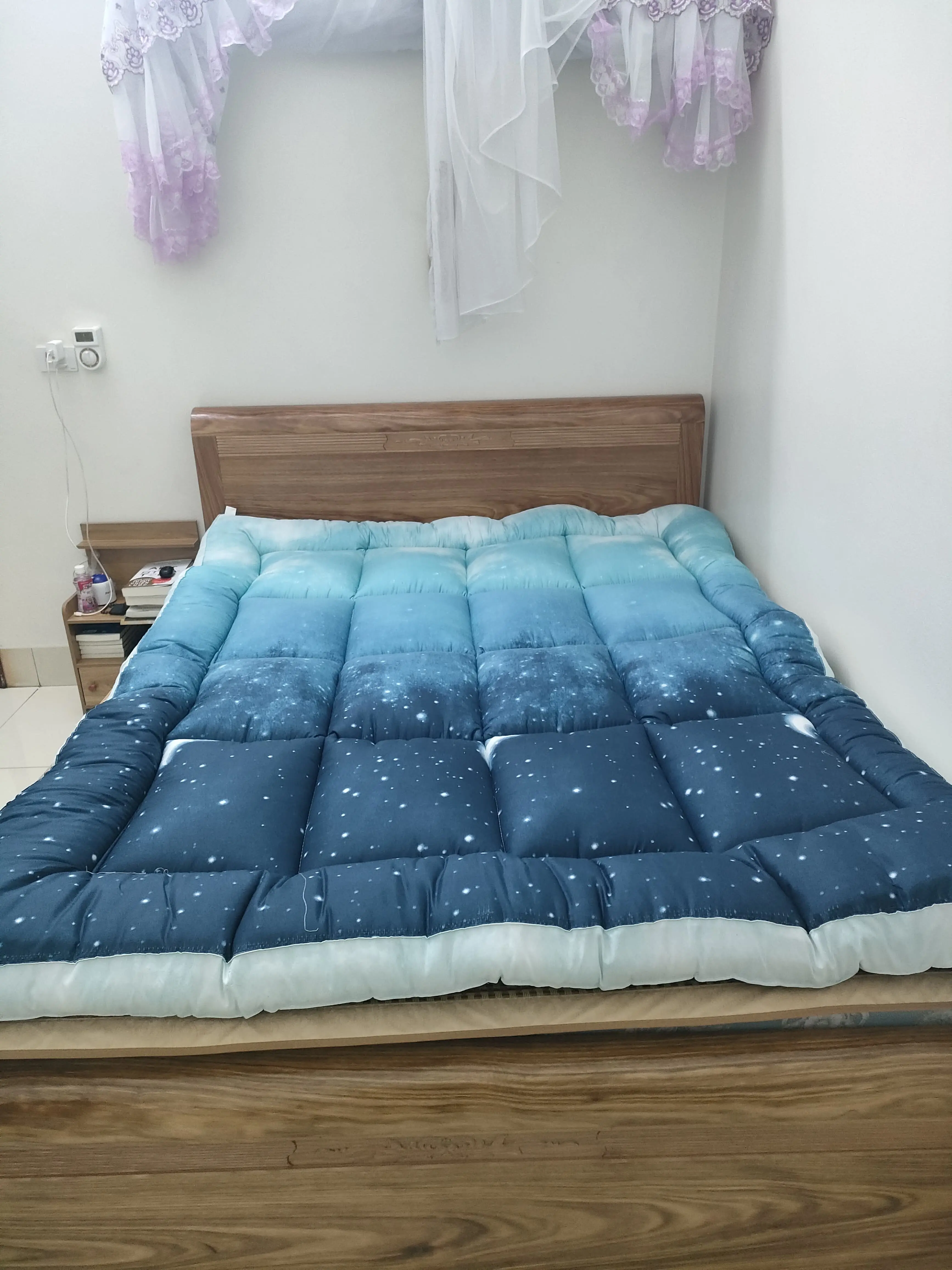 Nệm Topper thoáng khí Mẫu Màn Đêm Chất lượng cao, Trải đệm cứng, Trải giường, Trải Sàn đầy đủ kích thước màu sắc nệm  topper dày 1m8x2m