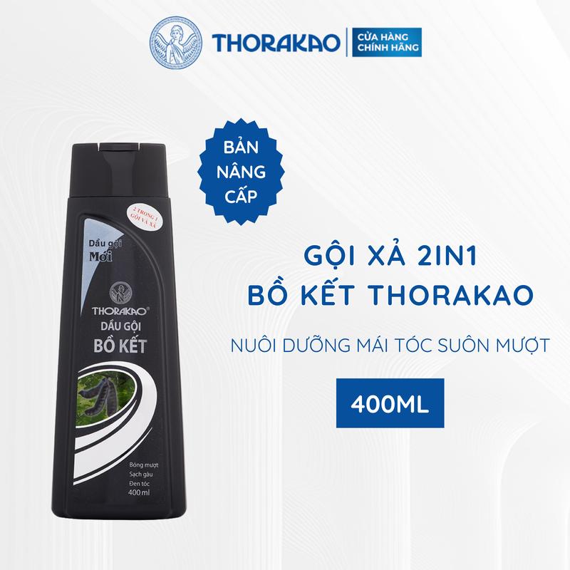 Gội Xả 2IN1 Thorakao Bồ Kết Giảm Gàu Giúp Tóc Đen Mượt 400ML