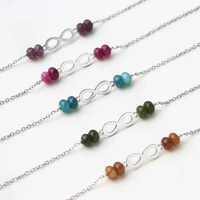 Vòng Đá Tự Nhiên Vòng Diên Ngũ Hành Theo Mệnh Lắc Tay Pancharm Lắc Tay nữ Tổ Hợp 4 Đá Phong Thủy Cùng Loại Minisize 6