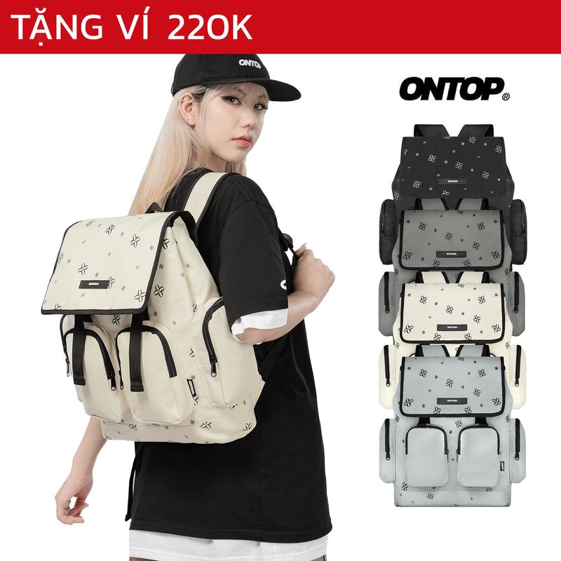 Balo họa tiết monogram local brand ONTOP vải canvas đựng vừa laptop 15.6inches nhiều màu Level 2.0 Oxford | O-P38