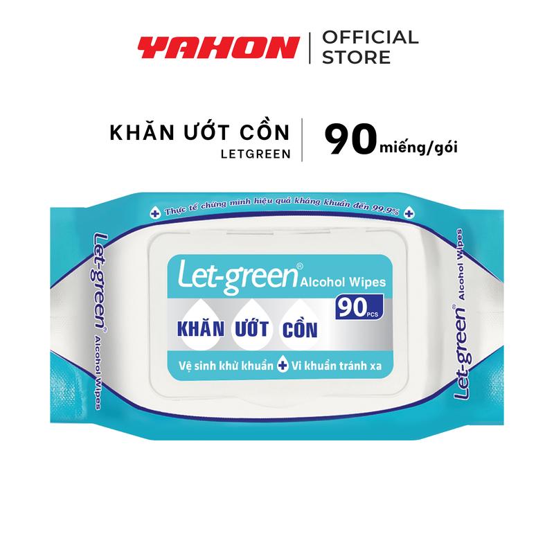Bao Khăn Ướt Cồn LET-GREEN, 90 Miếng/Bao 1