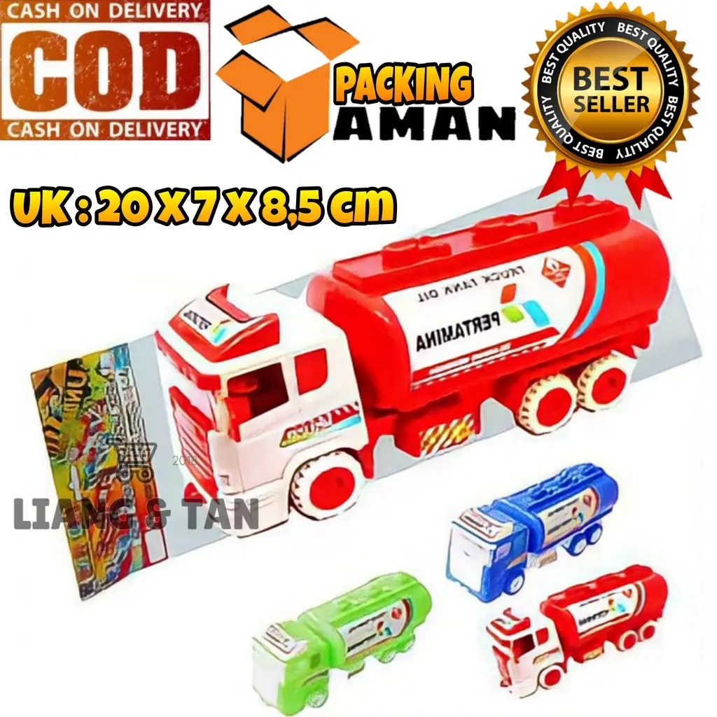 (BISA COD) PROMO Mainan Anak Truk Mobil Tangki / Truck Pertamina / Shell / Mainan Mobil Mobilan Murah SNI / Mainan Anak Laki Laki Murah