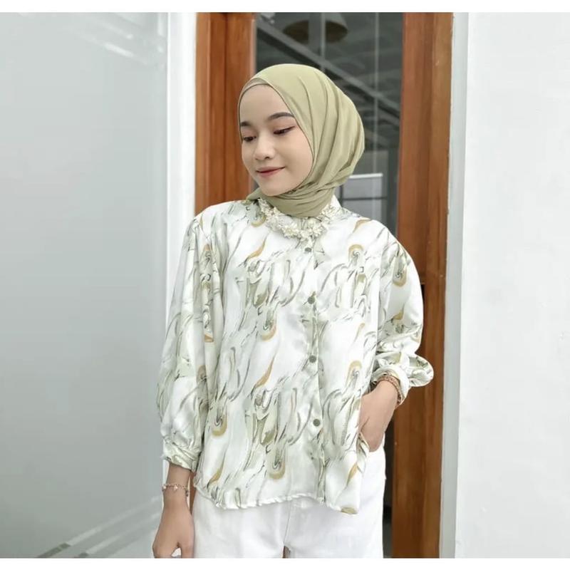 CF - Carlotta Marble Puffy Blouse JUMBO XXL 0