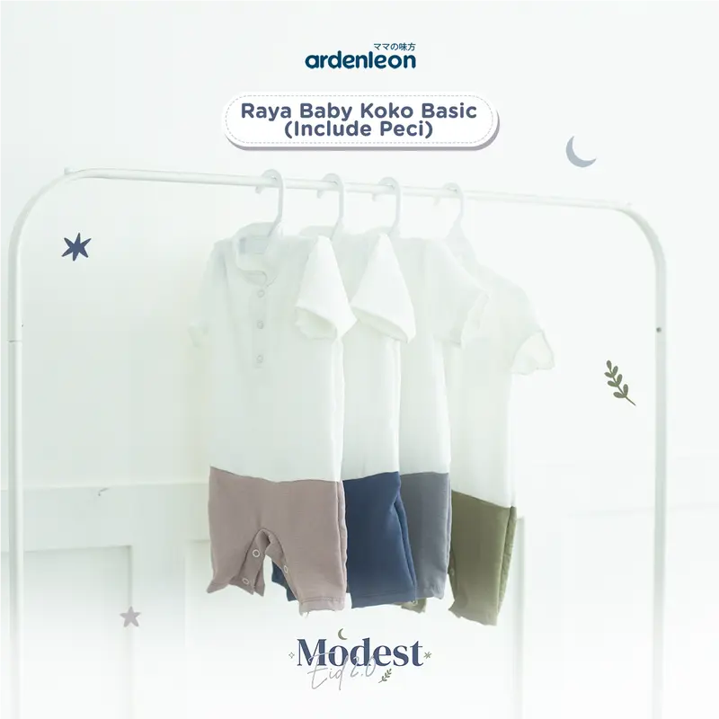 Ardenleon Setelan Bayi Raya Baby Koko Set Basic Crinkle - Setelan Lebaran Anak Laki/ Set Lebaran/ Baju Koko Lebaran/ Baju Lebaran Bayi 2