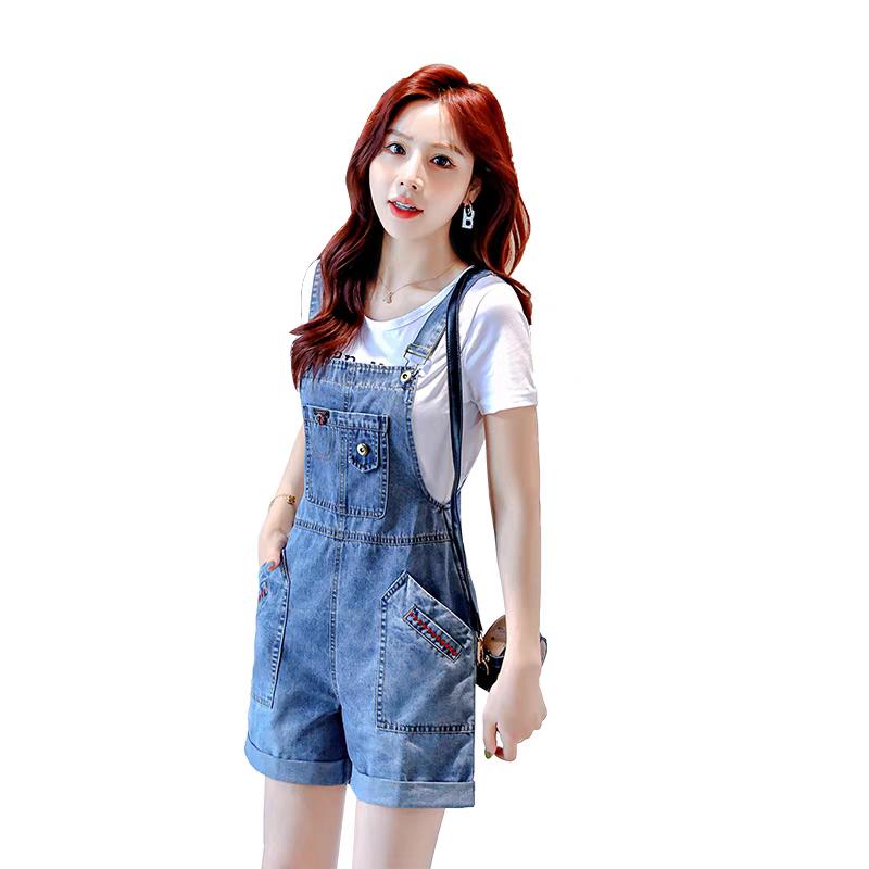 Yếm quần Jean có dây đai điều chỉnh cho nữ 40-60kg 6